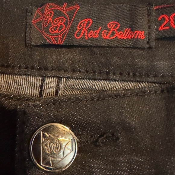 Red Bottoms Size 20 Black Skinny Denim - Picture 4 of 8